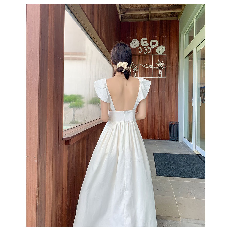 (CÓ SẴN) VÁY MAXI ĐẦM MAXI ĐI BIỂN MAXI TRẮNG HỞ LƯNG BỆT VAI QUẢNG CHÂU | BigBuy360 - bigbuy360.vn