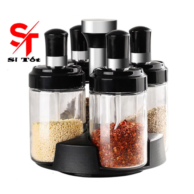 Lọ Đựng Gia Vị Thuỷ Tinh Đồ Dùng Nhà Bếp Kèm Muỗng 250ml