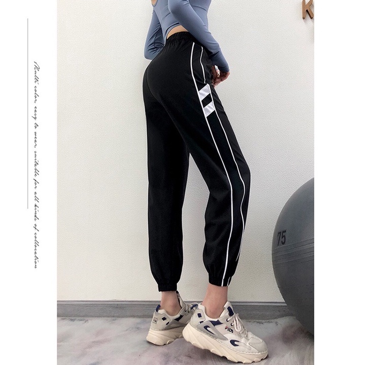 Quần Jogger Tập Gym Nữ ❤️𝐇𝐀̀𝐍𝐆 𝐗𝐈̣𝐍❤️ Sọc Hông vải xốp nhẹ cho nữ tập thể thao 𝐆𝐘𝐌𝐒𝐓𝐎𝐑𝐄 040