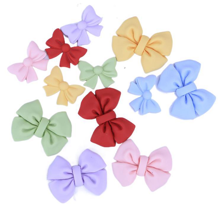 Dây Buộc Tóc Trang Trí Hình Nơ Nhựa Resin Mặt Nhám Thủ Công