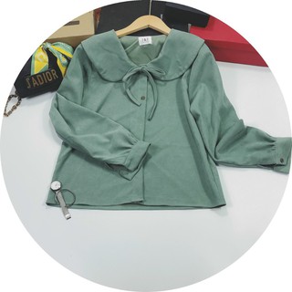 (sale) áo sơ mi nữ tay dài cổ nơ (video+ảnh thật)