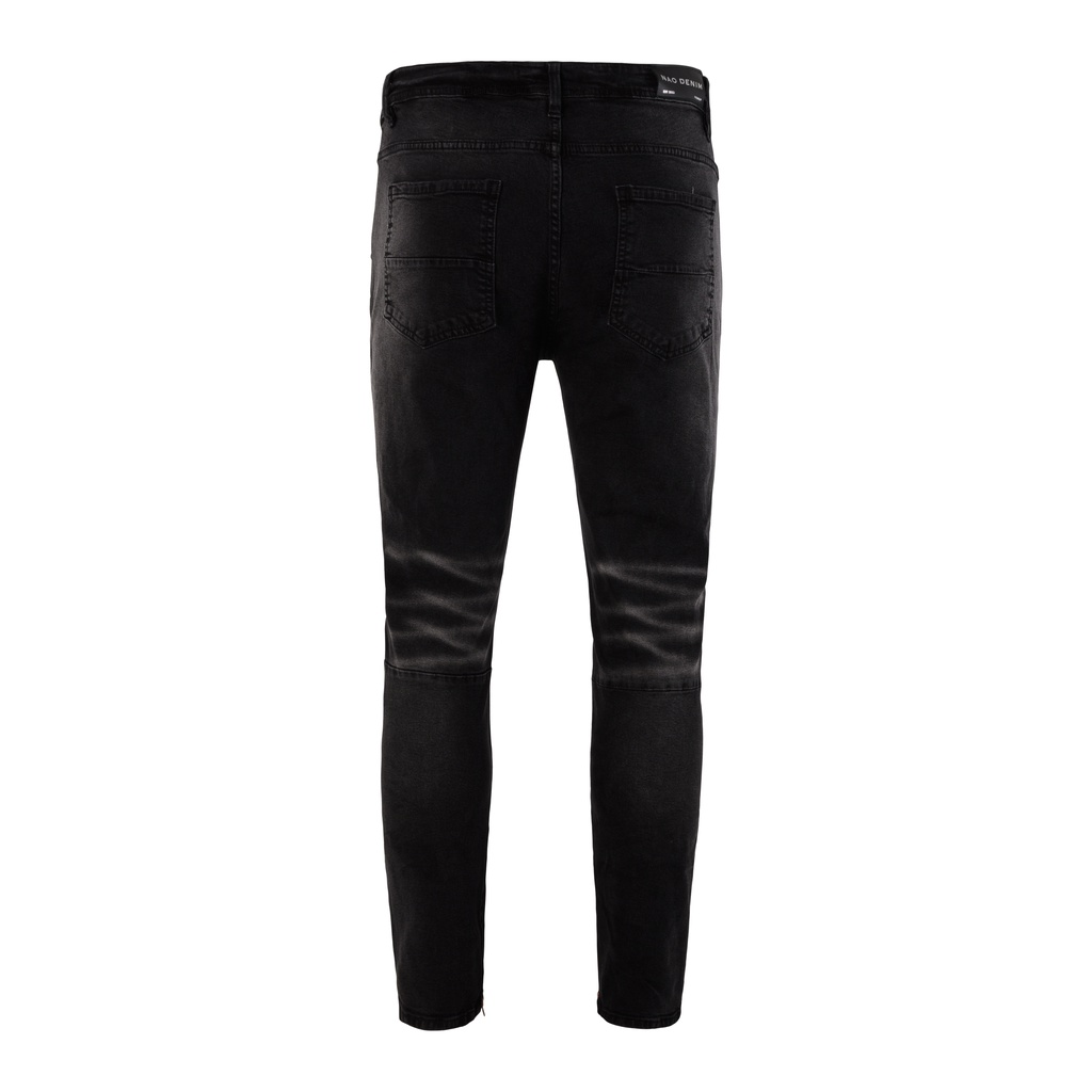 Quần jean nam cao cấp streetwear AMA màu đen wash form slimfit chất jean co giãn thoải mái.