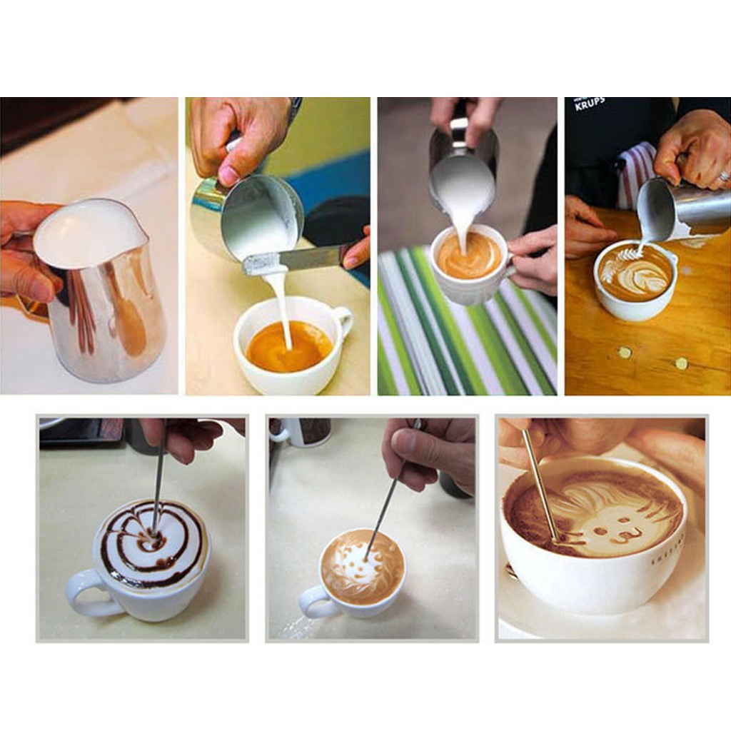 Milk Jug Frothing Cup Pitcher Stainless Steel Latte Cappuccino Drink 350ml