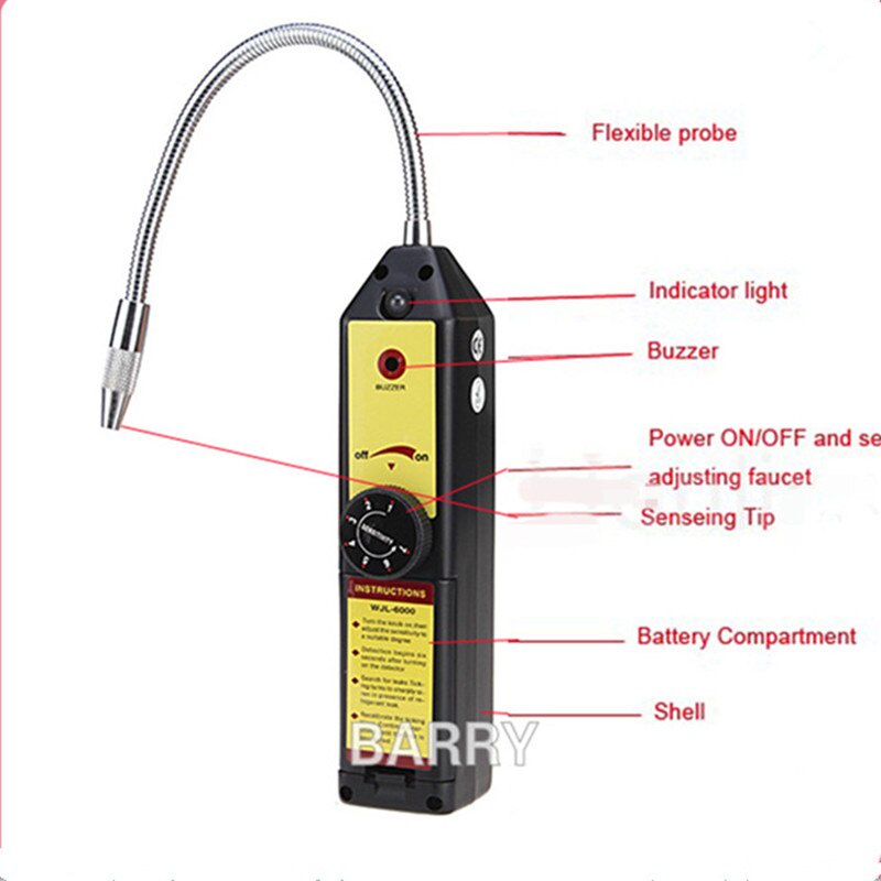 Thiết Bị Phát Hiện Rò Rỉ Khí Gas Rò Rỉ WJL-6000 Freon HVAC R22 R410A R134A R1234YF CFCs HCFC