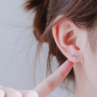 Khuyên tai nữ bạc đẹp, bông tai bạc trái tim nhỏ đơn giản trang sức Minh Thoa Silver