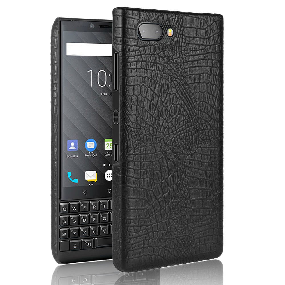 For BlackBerry Key 2 Case Luxury Vintage Crocodile Pattern PU Leather