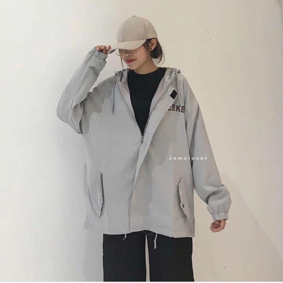 Áo Khoác Gió WEEKEND 2 màu Trắng/Đen Có Mũ Unisex Dáng Rộng xưởng sỉ nguyễn hoa | BigBuy360 - bigbuy360.vn