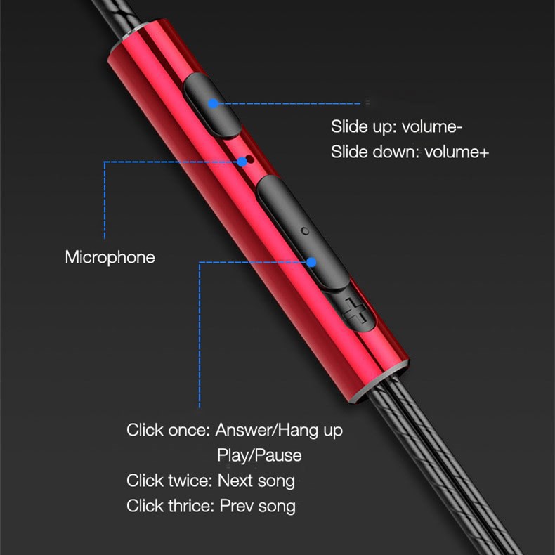 Tai nghe nhét tai âm thanh hifi sống động giắc cắm 3.5mm cao cấp cho OPPO XIAOMI