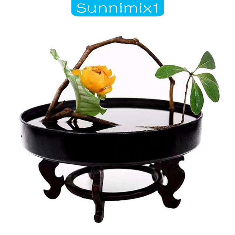 Chậu Cây Bonsai Ikebana Nhật Bản Hình Tròn Màu Đen 23cm