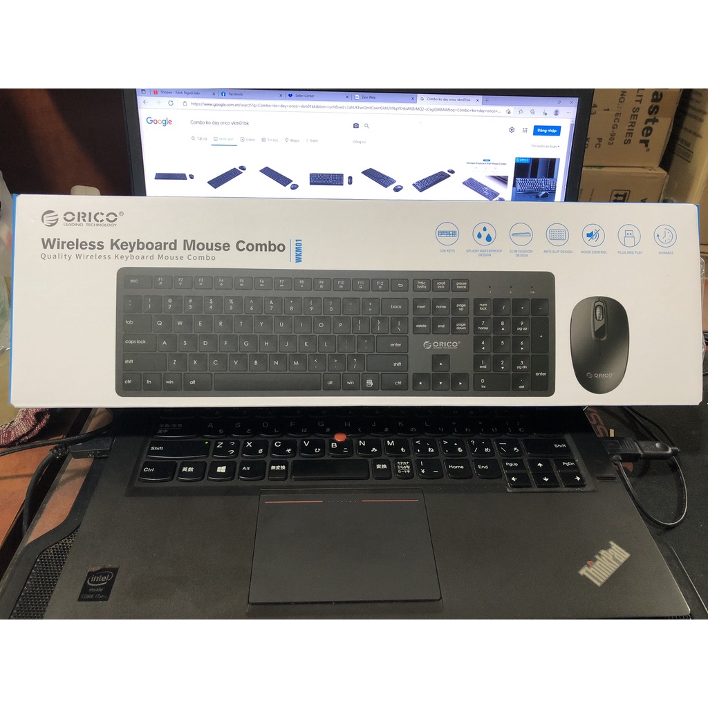 Bộ Bàn phím Chuột Không dây Orico WKM01-BK (USB/đen)