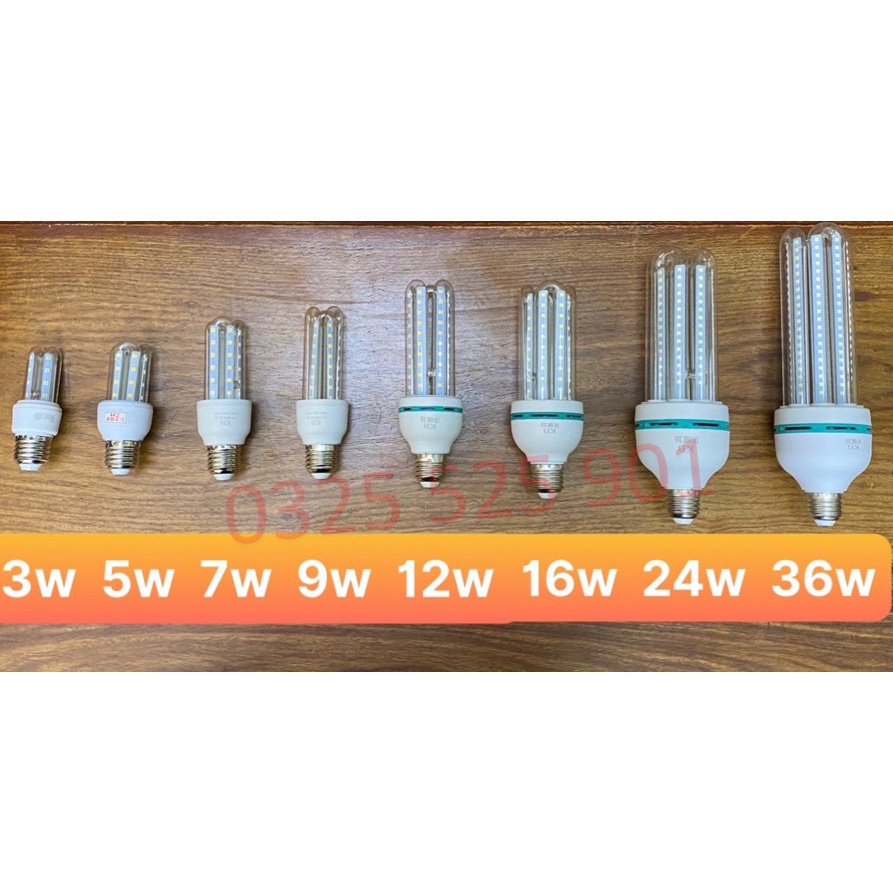 Bóng Đèn Led Chữ U 5W-9W-12W-16W-24W-36W Bóng Tiết Kiệm Điện Siêu Sáng