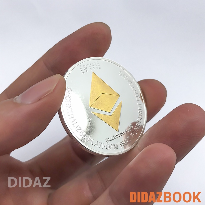 Đồng Xu Ethereum - Ether - ETH phiên bản giới hạn , Bitcoin mạ vàng, bạc 24k đồ lưu niệm,trang trí,sưu tầm,ETH02