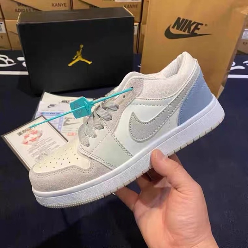 Giày Nike Jordan JD 1 Low Paris Cổ Thấp Xám, Giày Thể Thao Nam Nữ Cổ Thấp Cao Cấp Full Box Bill