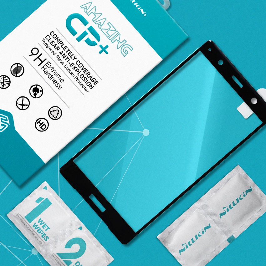 Cường lực Xperia XZ2 Premium hiệu Nillkin CP+ Full viền màu