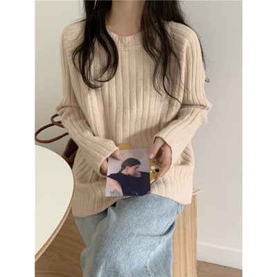 Áo len nữ áo len dài tay dễ phối đồ dáng rộng phong cách Hàn Quốc mẫu mới 2020