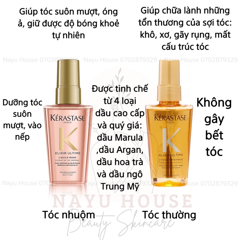 DẦU DƯỠNG TÓC MỀM MƯỢT KERASTASE ELIXIR ULTIME ORIGINAL 50ML