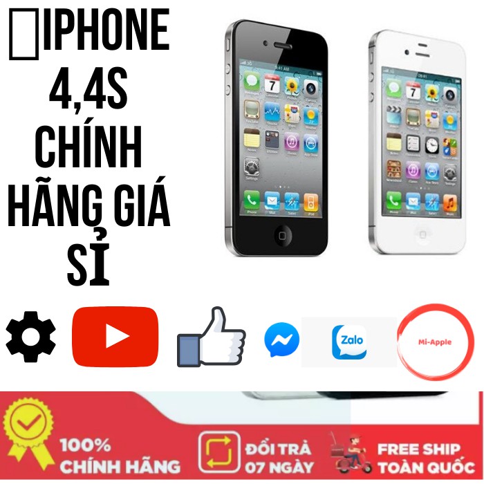 ĐIỆN THOẠI IPHONE 4S QUỐC TẾ BẢO HÀNH 6 tháng [Tặng cáp sạc]