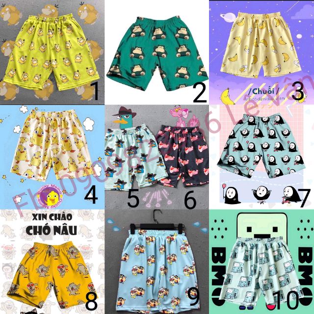 Quần short cartoon, quần perry, có 20 mẫu (ảnh thật) | BigBuy360 - bigbuy360.vn