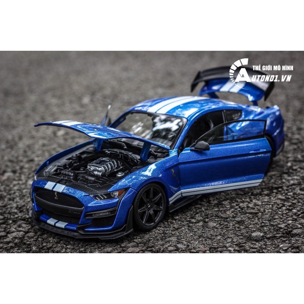 MÔ HÌNH XE FORD MUSTANG SHELBY COBRA GT500 BLUE 1:18 MAISTO 7030