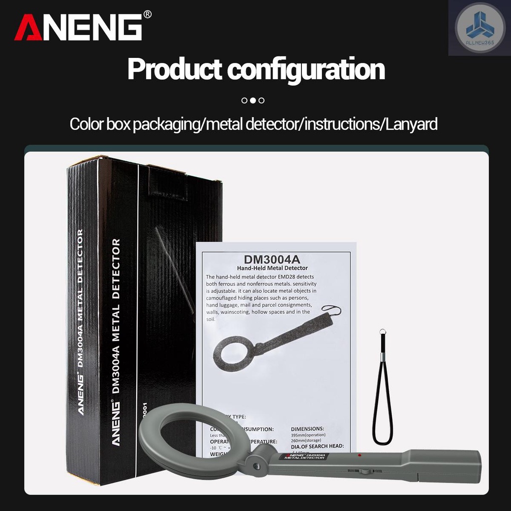 Máy Dò Kim Loại Điện Tử Cầm Tay ANENG 180 Độ°Đèn Pin Đội Đầu Có Cảnh Báo Và Âm Thanh VN26