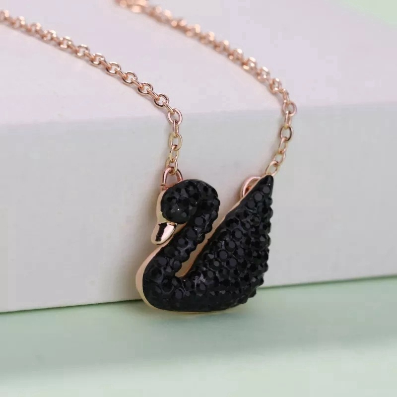 Vàng hồng không phai màu đen vòng cổ thiên nga chuỗi trang sức 207201