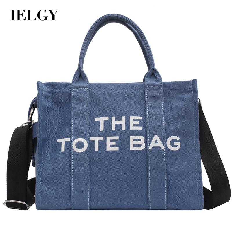 IELGY Túi Đeo Vai Vải canvas In Chữ Phong Cách Hàn Quốc Thời Trang Cho Nữ