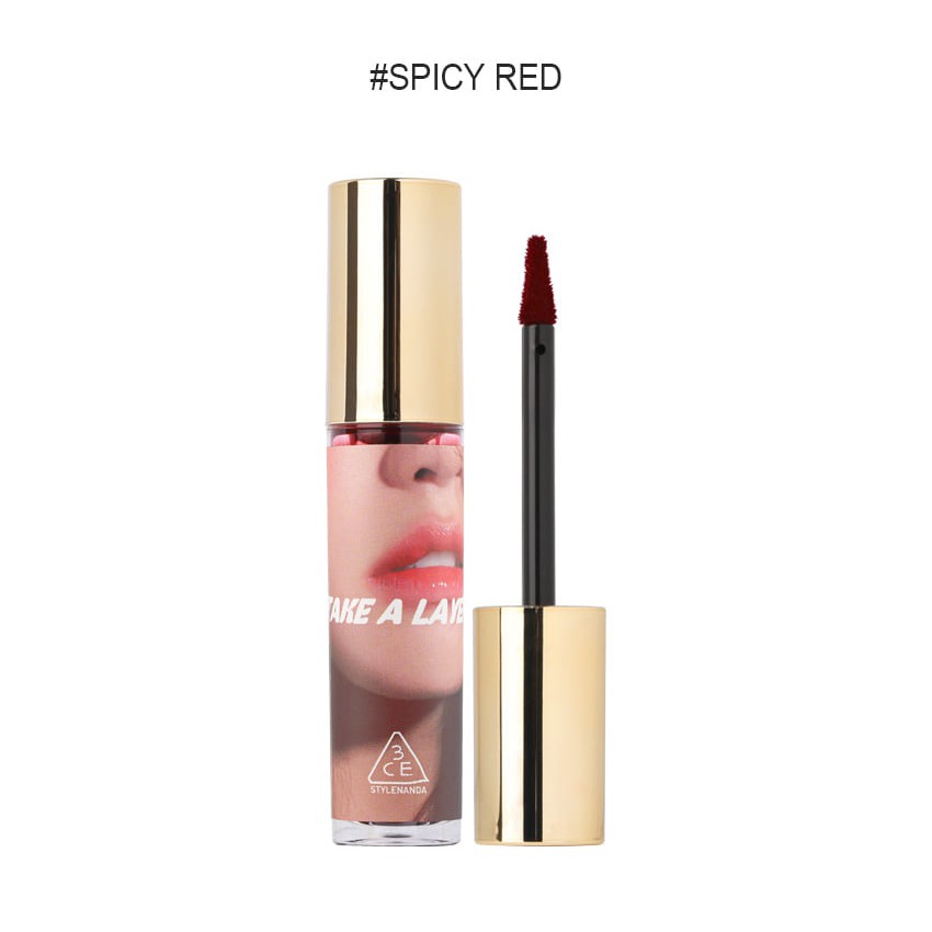 Son nước tint 3CE Take A Layer Tinted Water Tint màu Spicy Red bền màu dưỡng ẩm năng động thích hợp ngày hè