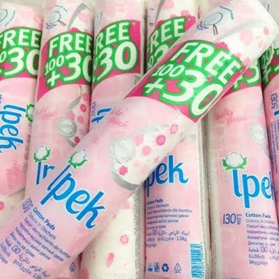 Bông Tẩy Trang Giúp Loại Bỏ Hoàn Toàn Bụi Bẩn Và Lớp Trang Điểm Ipek 130 Miếng Cotton Pads