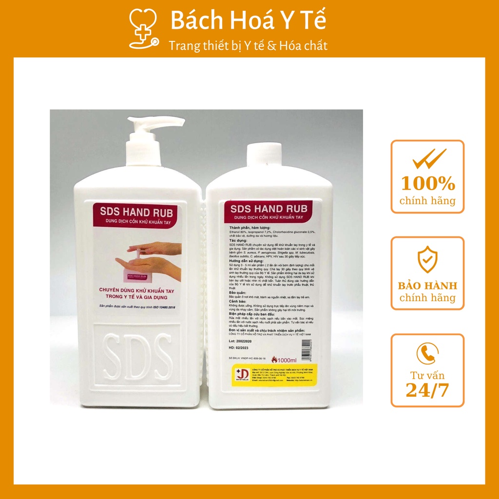 Nước rửa tay sát khuẩn SDS Hand Rub chai 1000ml