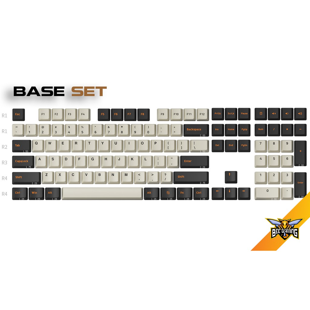 Bộ keycap AKKO Carbon Retro (Chất liệu PBT Double Shot, Cherry Profile, 229 nút)