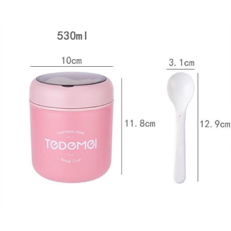 BÌNH Ủ CHÁO TEDEMEL DUNG TÍCH tận 530ml Mới 2021 Siêu Hót Hít ( KHÔNG KÈM THÌA)