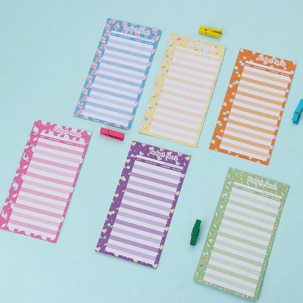 Set 12 Tấm Bìa Đựng Tài Liệu Ngân Hàng / Tiền Mặt 12 Ngăn In Họa Tiết Kẹo Ngọt Ngào