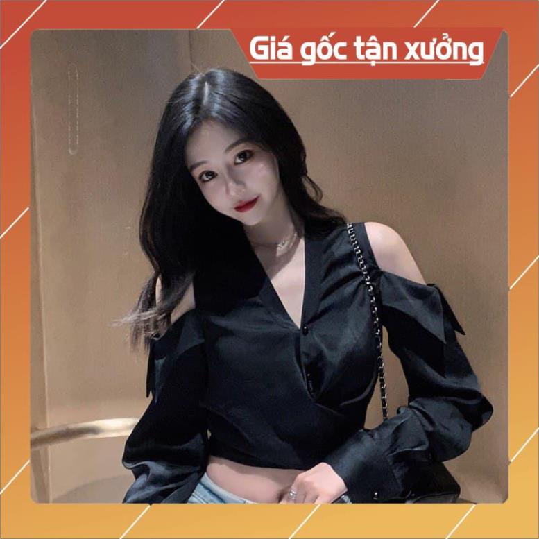 [Hàng Chất Lượng] Áo Sơ Mi Khoét Hở Vai Thắt Dây Eo | BigBuy360 - bigbuy360.vn