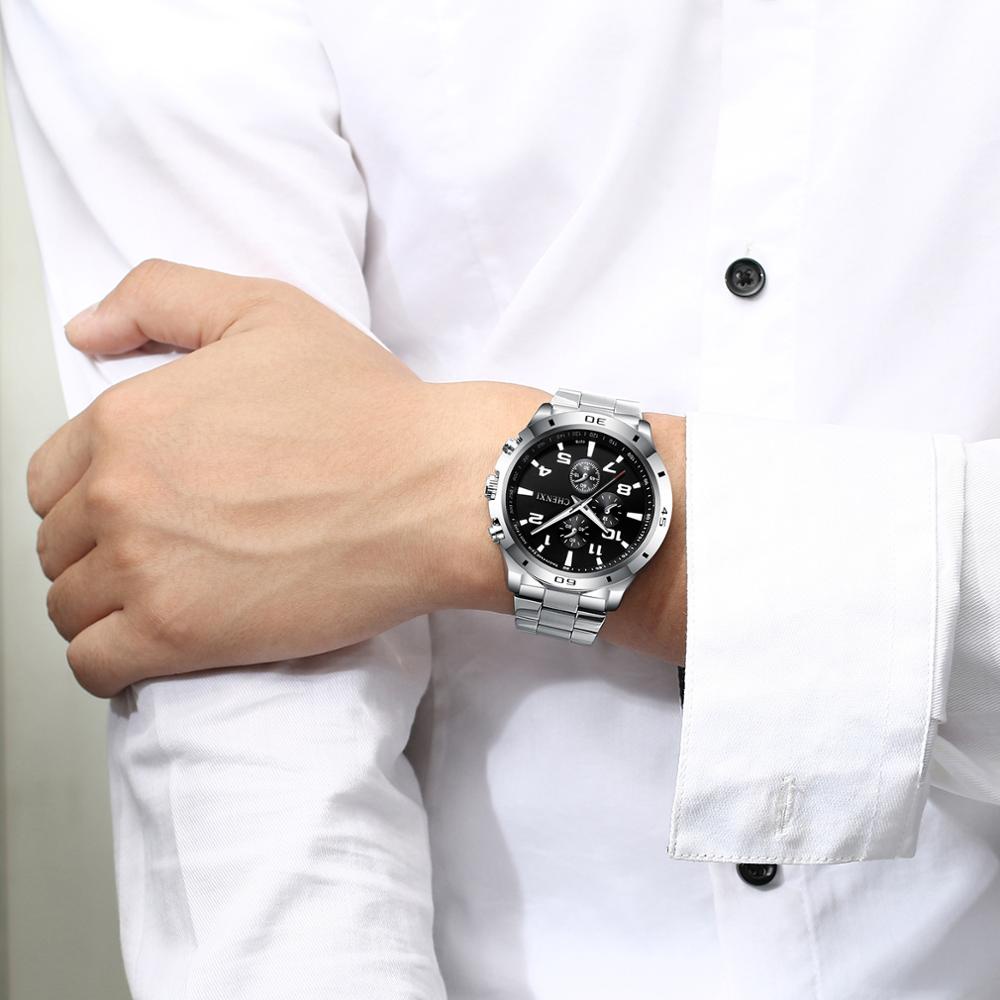 Chenxi Đồng Hồ Đeo Tay Ba Kim Bằng Thép Không Gỉ Thời Trang Sang Trọng Cho Nam