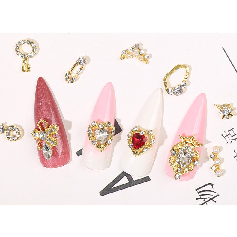[Hàng mới về] Phụ kiện đính móng trang trí nghệ thuật nhiều hình dạng xinh xắn