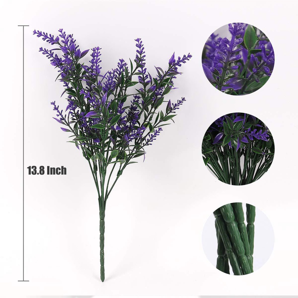 1 Bó Hoa Oải Hương Nhân Tạo Bằng Nhựa Chống Tia UV Trang Trí Trong Nhà / Ngoài Trời