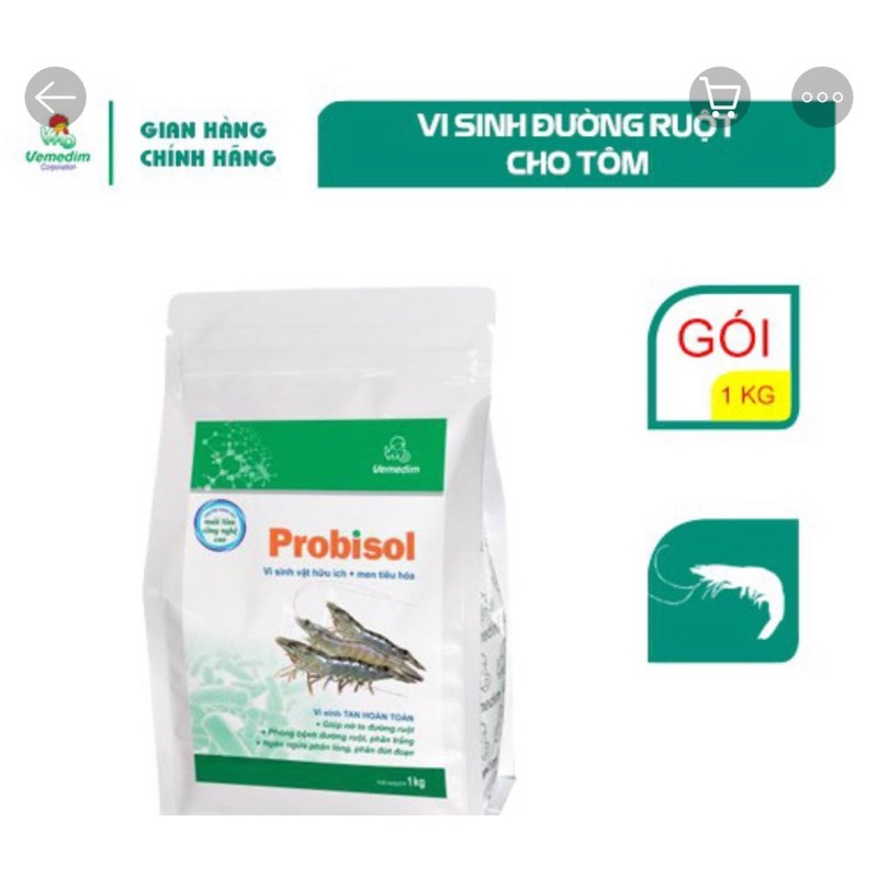 Vemedim Probisol tôm, vi sinh vật hữu ích và enzyme tiêu hóa cho tôm, gói 1kg