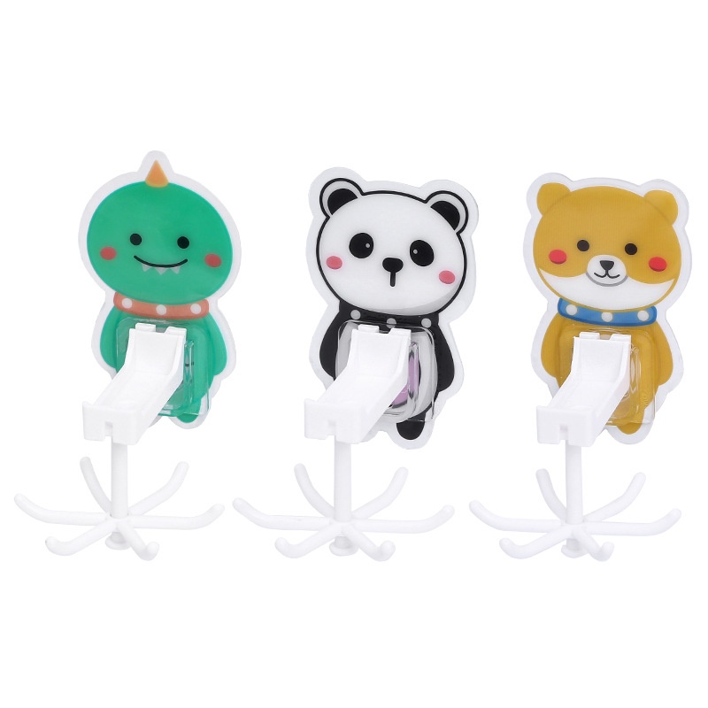 Móc treo dán tường 6 nhánh xoay 360° - Giá treo đồ nhà bếp móc khóa decor trang trí nhà cừa đồ gia dụng hình dễ thương