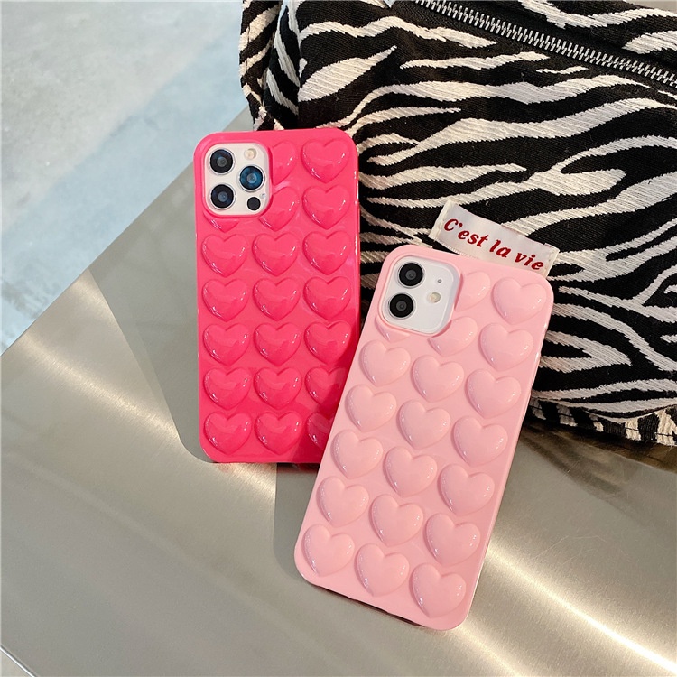 Apple Ốp Điện Thoại Mềm Màu Trơn In Hình Trái Tim Bảo Vệ Toàn Diện Cho Iphone Xs Max 7 Plus 12 Pro | BigBuy360 - bigbuy360.vn