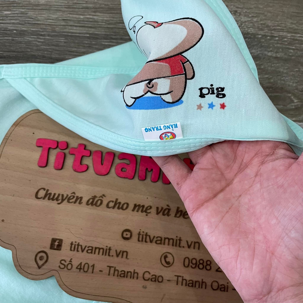 Chăn ủ hằng trang cotton in hình mũ, chăn ủ cho bé sơ sinh mùa hè vải cotton
