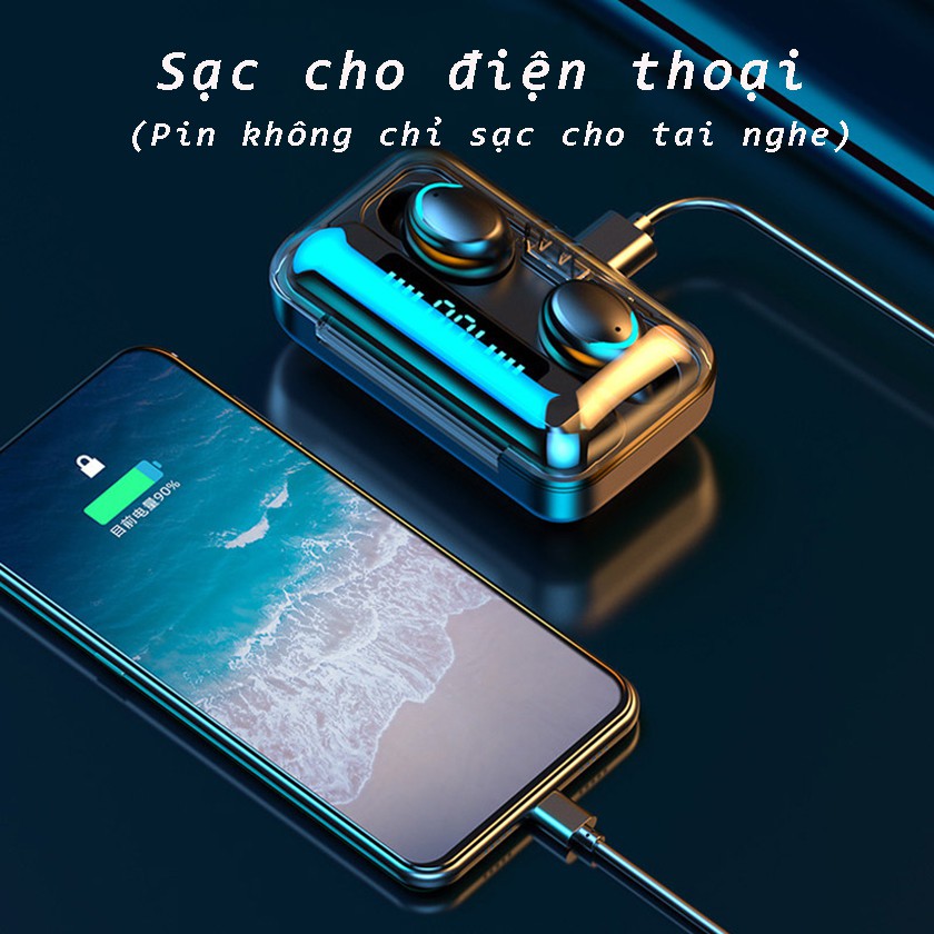 Tai nghe Bluetooth F9 TWS pin trâu sạc nhanh, chống nước