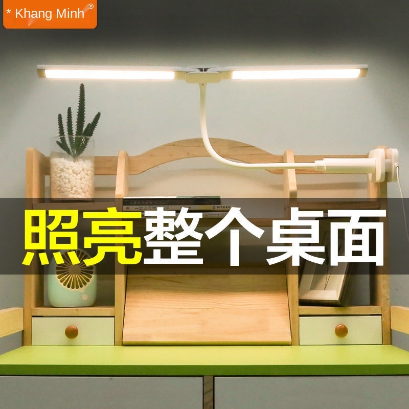 Đèn bàn LED Kang Ming học sinh cắm vào đôi đầu đọc sách phòng ngủ kẹp giường