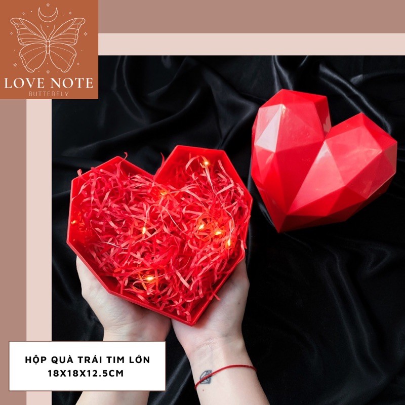 Hộp quà trái tim size lớn đựng quà, son thiệp tặng sinh nhật, valentine 14/2, 8/3 20/10, giáng sinh, noel