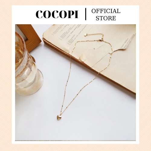 Dây chuyền, vòng cổ hình trái tim phong cách Hàn Quốc Cocopi.accessories