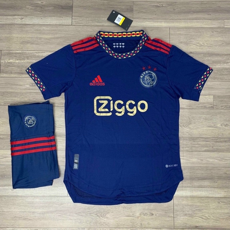 Bộ áo bóng đá AJax hàng thailand 2022/2023 - Vải  Polyester dạng gai lưới, Giống thi đấu 99%
