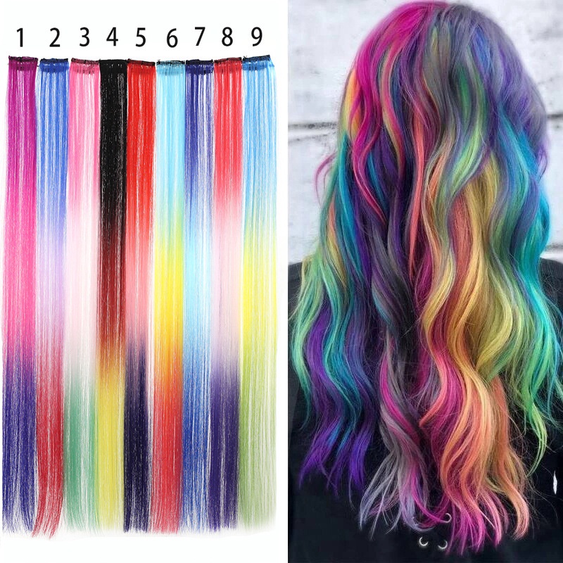 Tóc Giả Một Mảnh Màu Gradient Không Để Lại Dấu Vết Thời Trang Cho Nữ