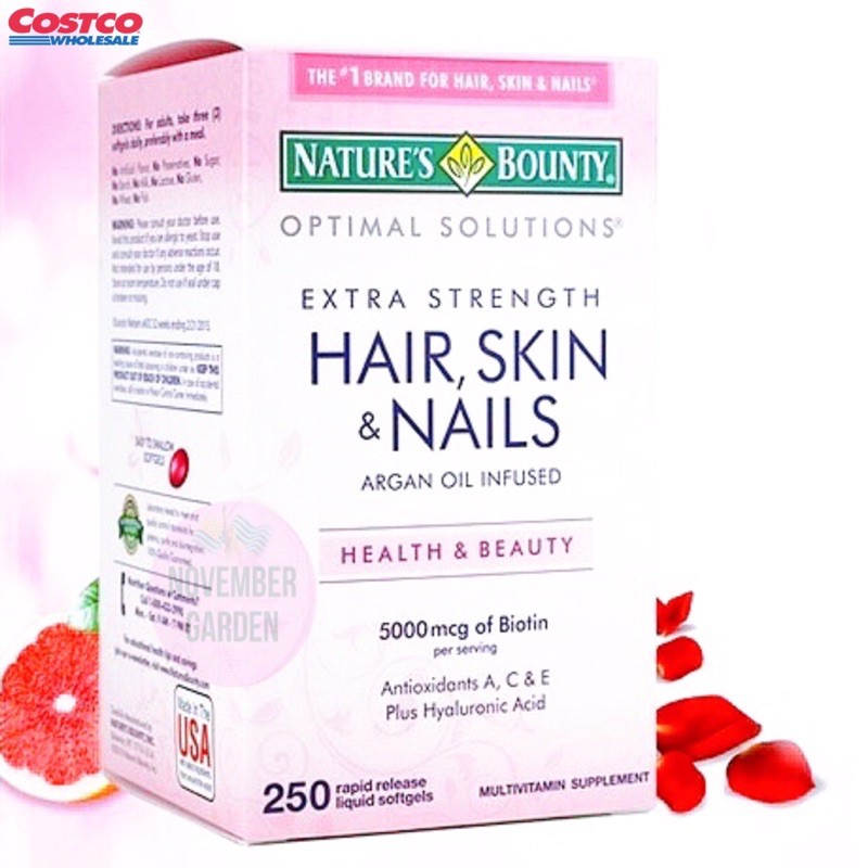 (Air 1/23 bill Mỹ ) Viên uống đẹp da, tóc và móng Nature’s Bounty Hair Skin & Nails 250 viên