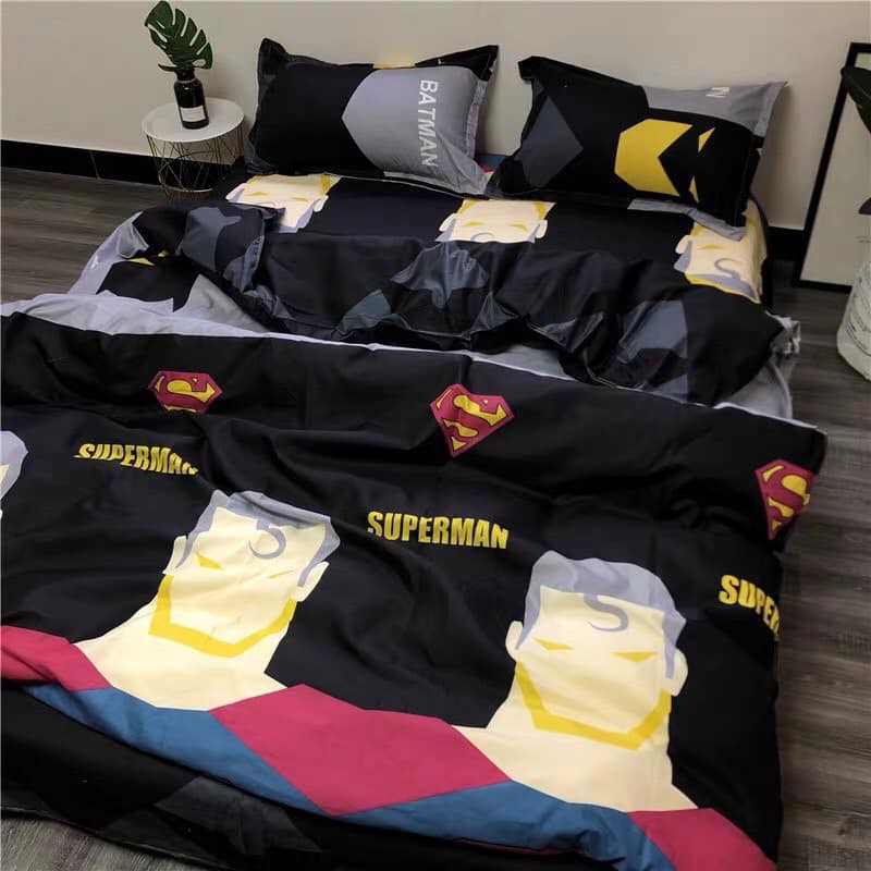 Bộ Chăn Ga Gối Cotton Poly Mẫu Batman