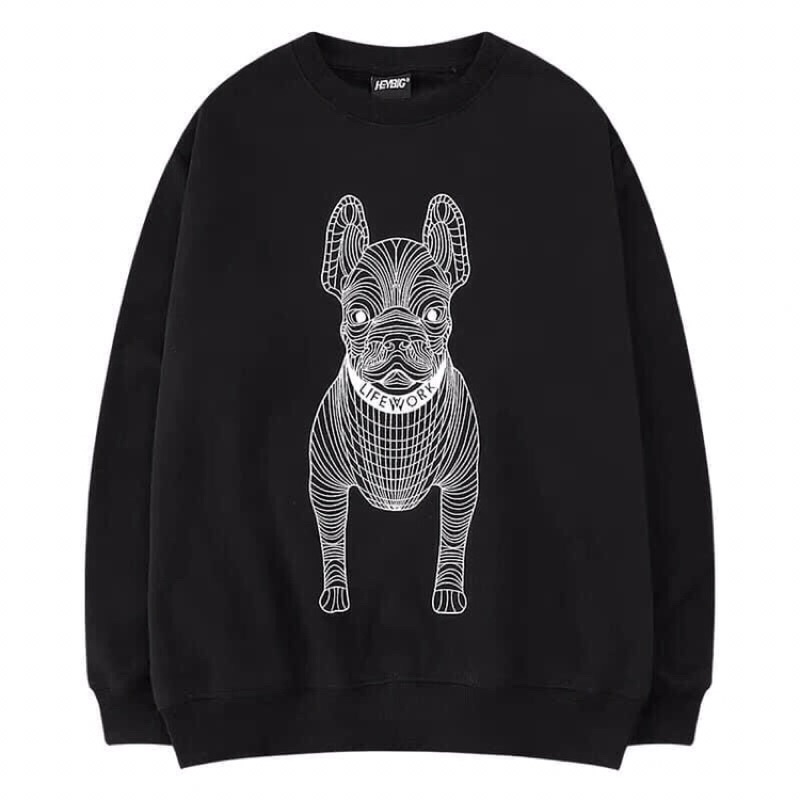 Áo sweater nam nữ Unisex form rộng chất nỉ cotton dày mịn in hình chú chó 3D phong cách | BigBuy360 - bigbuy360.vn