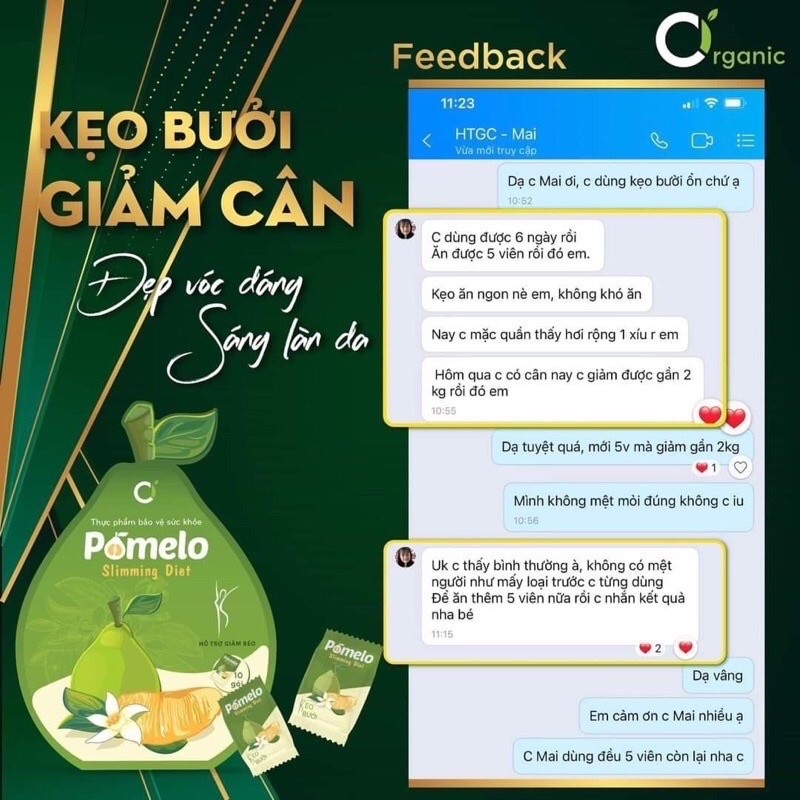 Kẹo Bưởi Giảm Cân Chính Hãng Gói 10 Viên